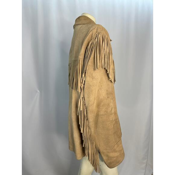 Vintage Mid Western sport tog brown leather fringed shirt made in USA size XL - Picture 16 of 17